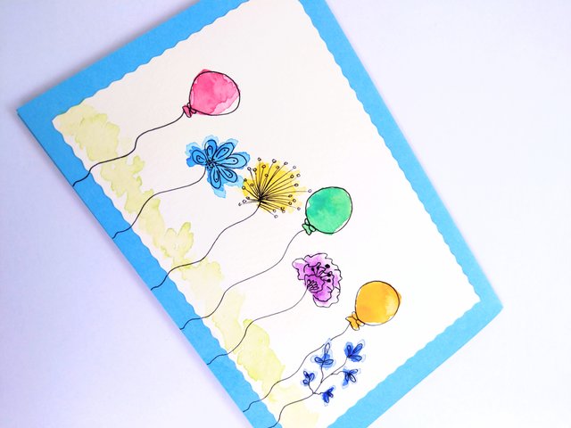 Quick watercolor birthday card painting step by step — Steemit