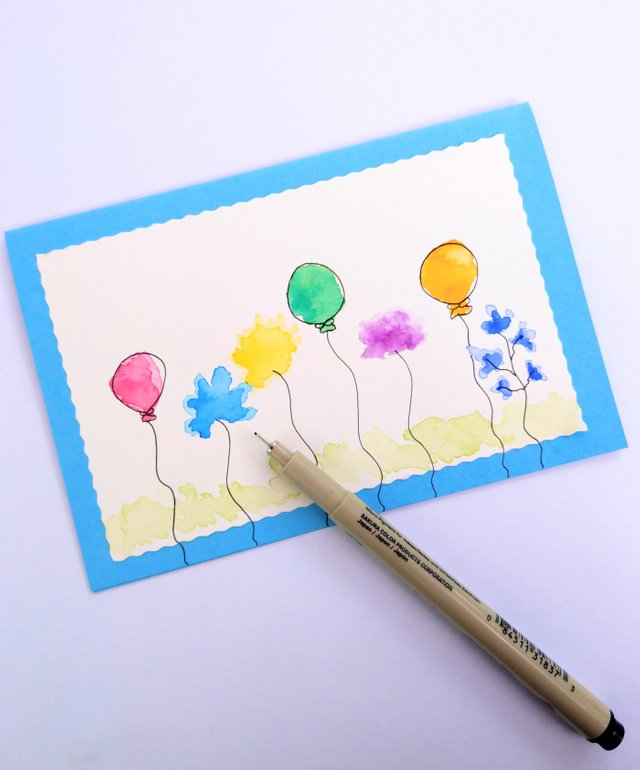 Quick watercolor birthday card painting step by step — Steemit