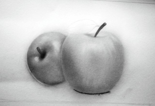 REALISTIC DRAWING OF AN APPLE — Steemit