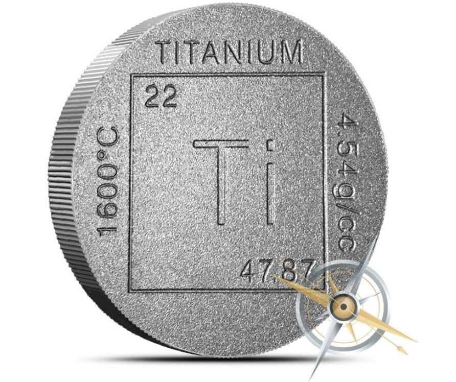 Титан элемент. Titanium. Титан хим. Монеты из химических элементов.