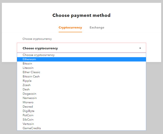 Choose payment method