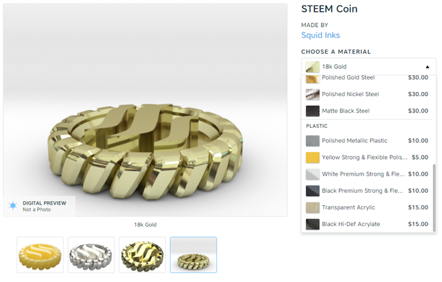 Steem Coin on Shapeways