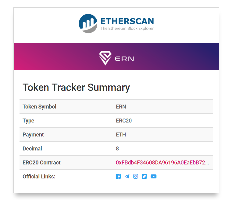 Tracking token. Etherscan logo.