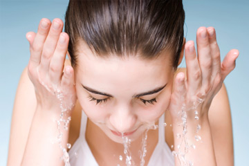 wash face with water only