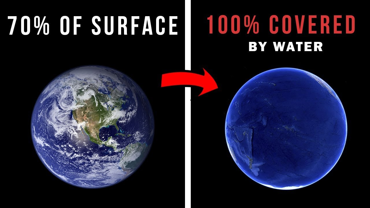 Water covers of the earth s surface. What if Water and Stone change on Earth. What if Water will be 50% bigger.