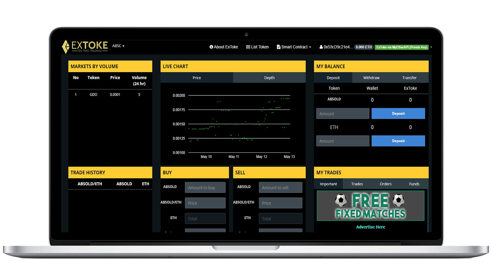 Live chart. Token Chart.