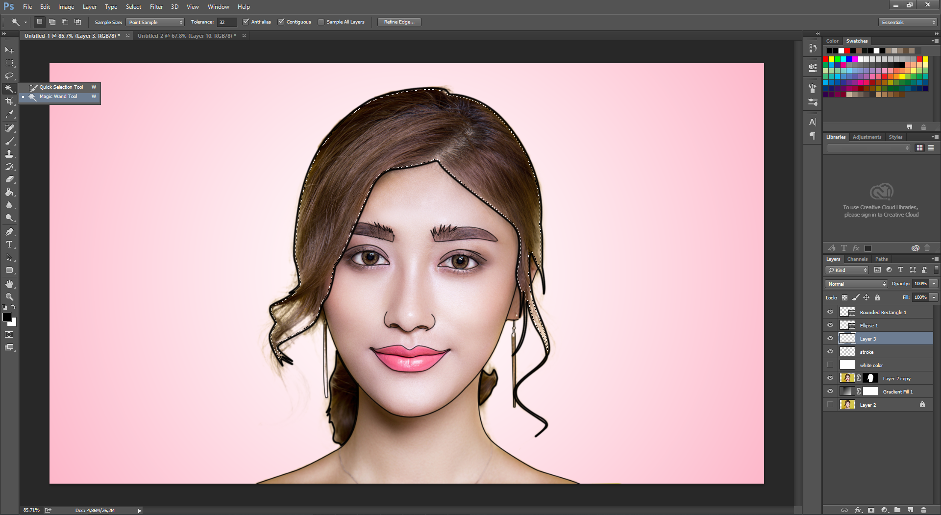 photoshop cc de portre cizimi 2