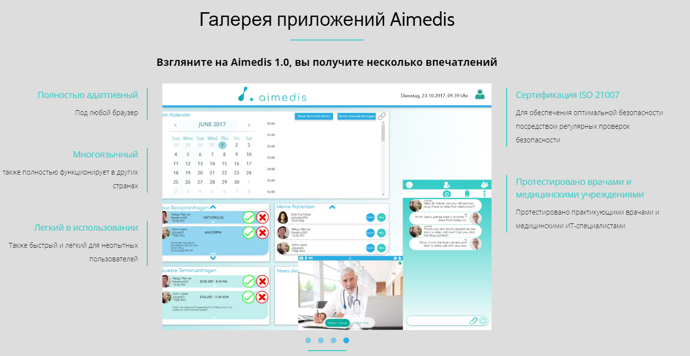 Программы галерея. Платформа Aimedis.