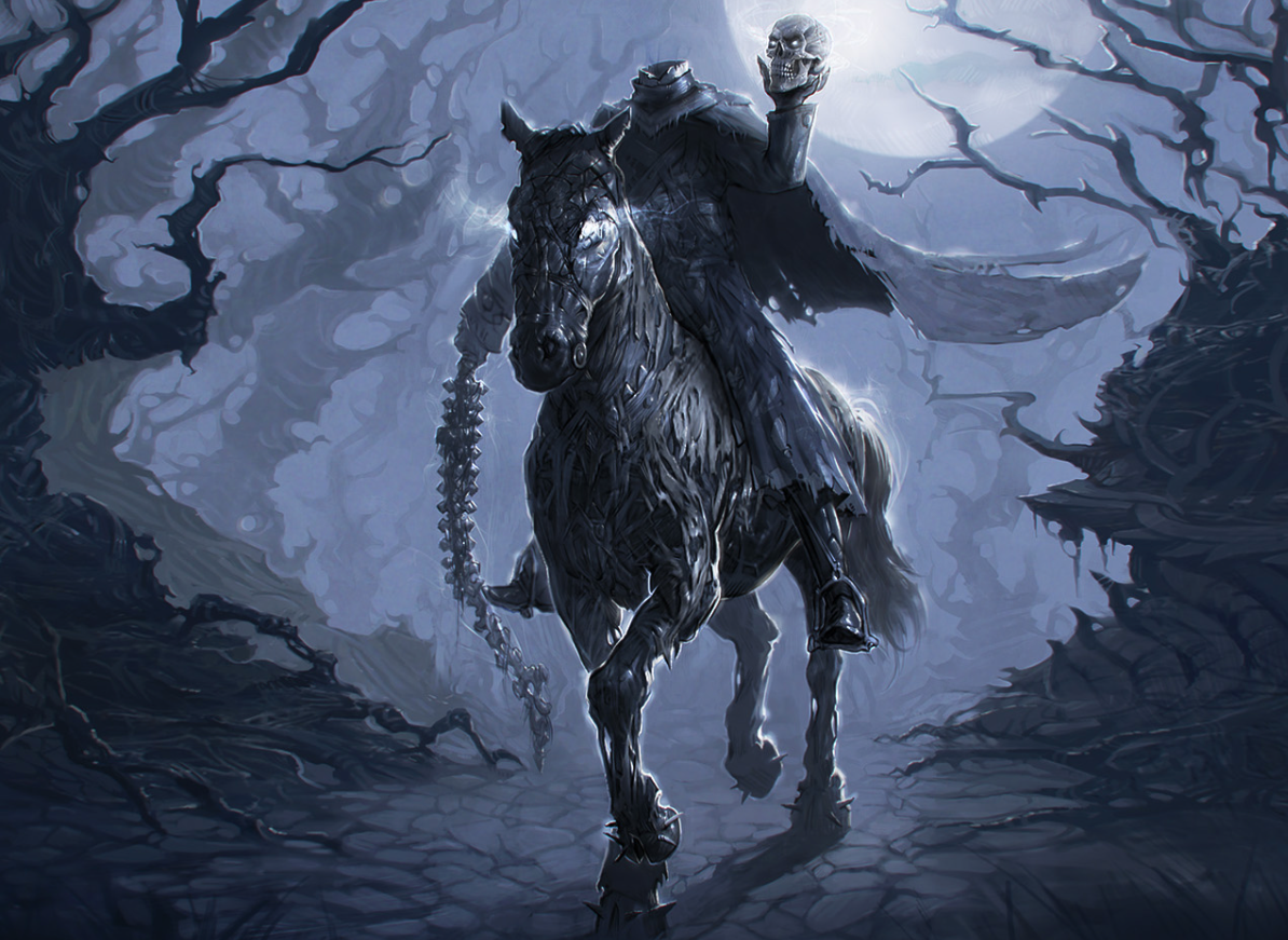 Headless knight. Дуллахан мифология Кельтская. Всадник без головы Дуллахан. Дуллахан ирландская мифология. Сонная Лощина Безголовый всадник