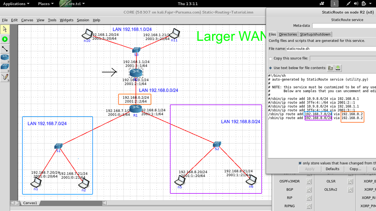 Route configuration. Лабораторная работа №2. static routing.