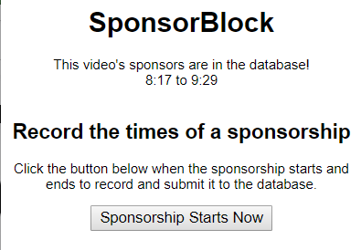 Sponsorblock for youtube