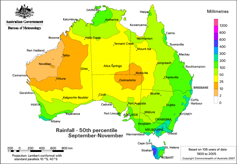 Карта осадков австралии
