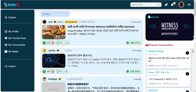 SteemX Development Update - A Modern UI of Steemit - Explore Page Ready ...