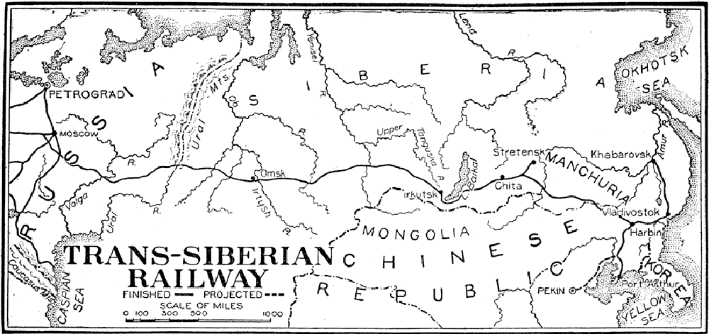 Карта транссибирской магистрали 1905