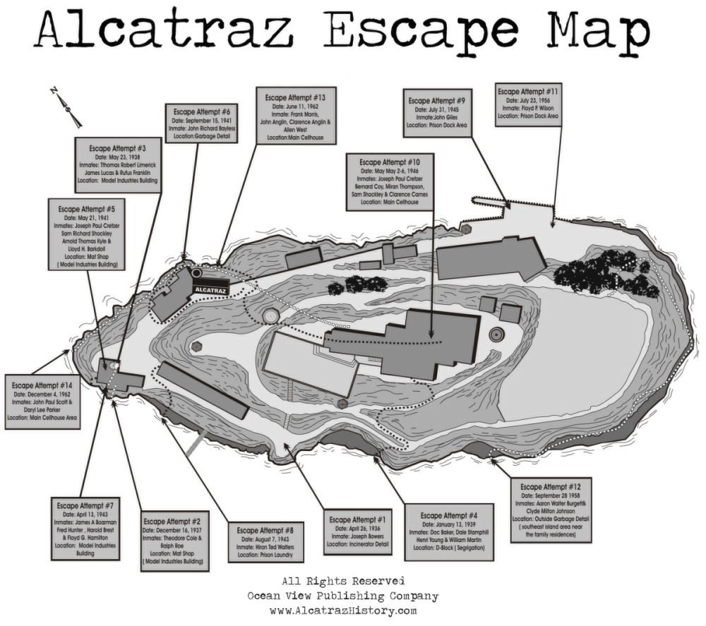 Escape map. Тюрьма Алькатрас план карта. План тюрьмы Алькатраса. Чертежи тюрьмы Алькатрас. Алькатрас схема схема тюрьмы.