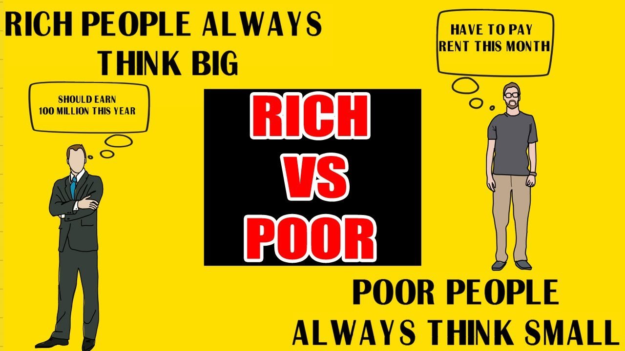 Think big to be big. Rich vs poor. Poor Rich meme. Poor and Rich difference. Poor people Rich people meme.