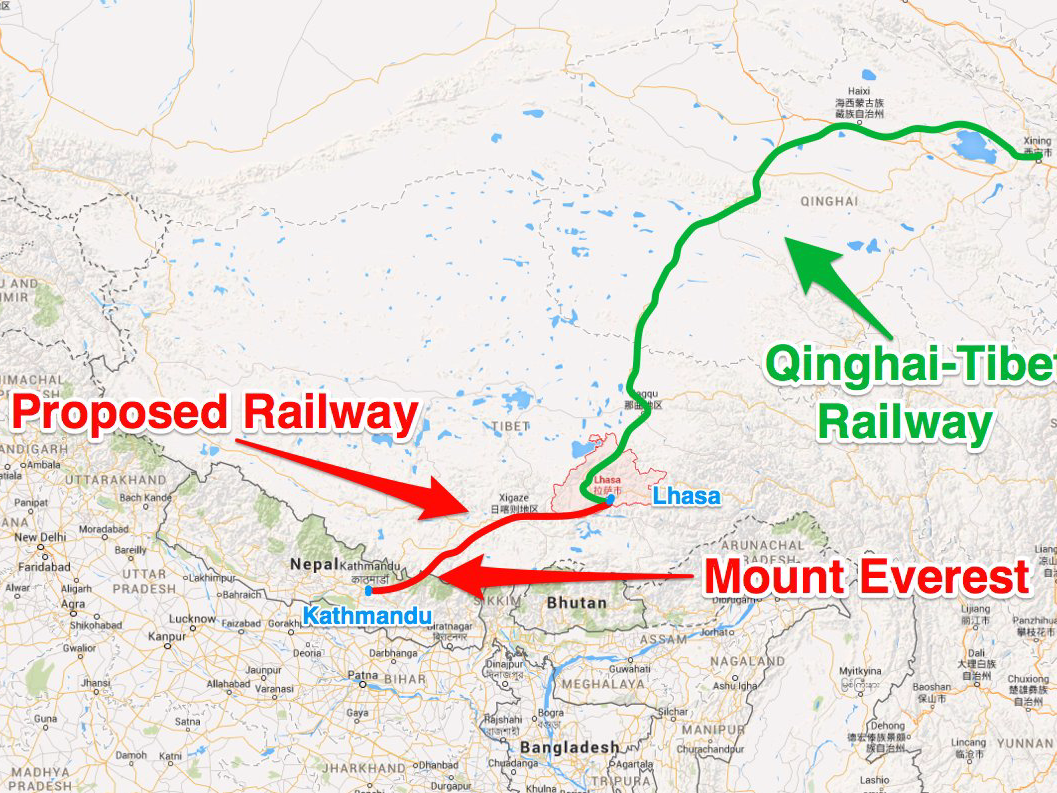 Синин лхаса железная дорога. Железная дорога Лхаса Катманду. Лхаса Эверест. Города по маршруту Катманду Лхаса. Гонконг Эверест расстояние.