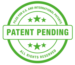 Патент на логотип. Patent pending. Запатентовано знак. Эмблема патента. Печать Patented.