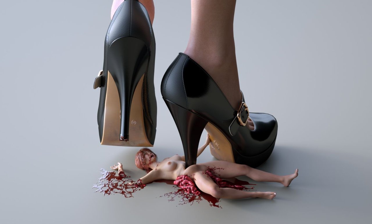 ...crushed_body digital_render extermination foot_crush heelwork high_heels...
