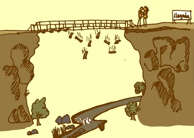 como un puente que se cae