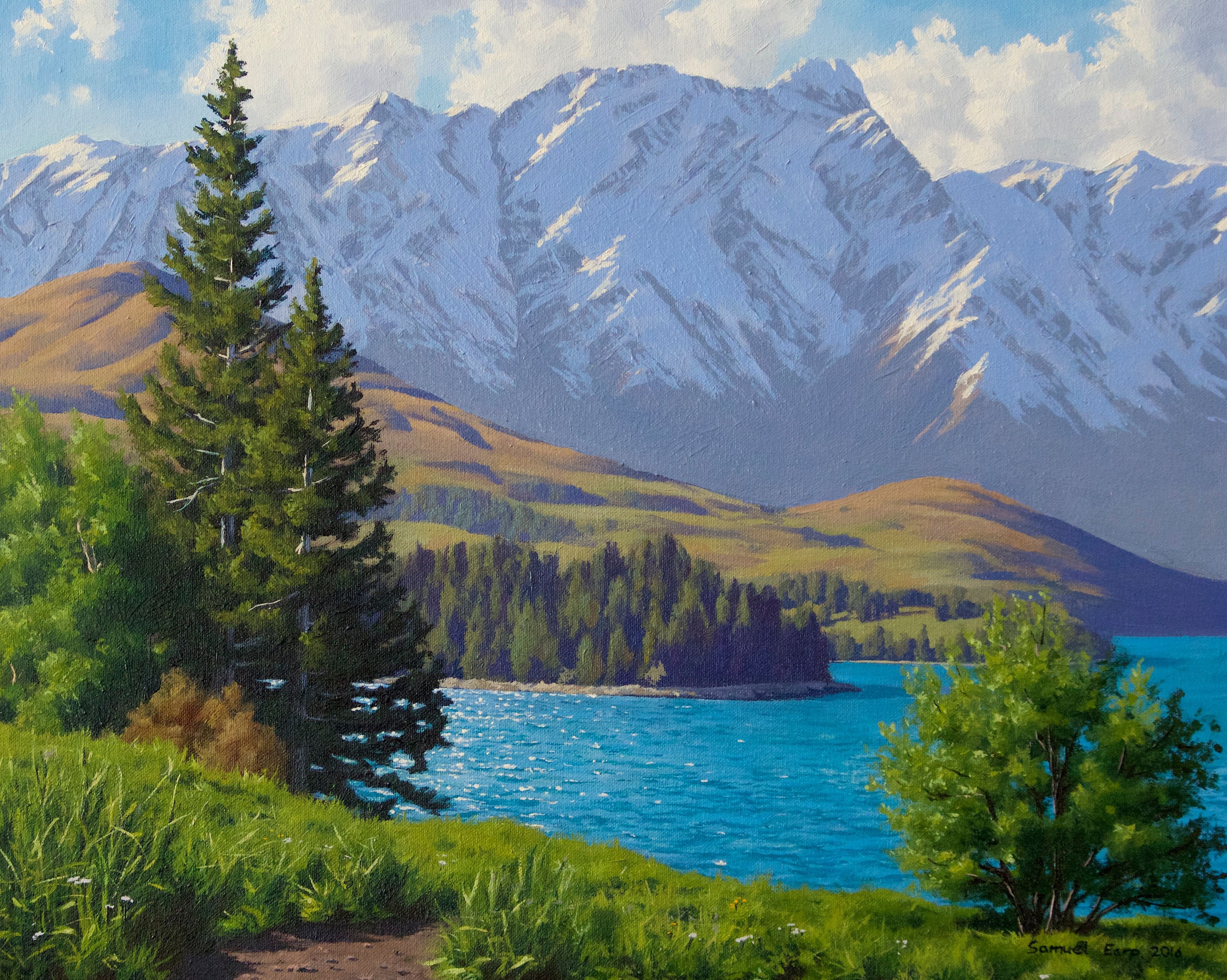 картина озеро в горах